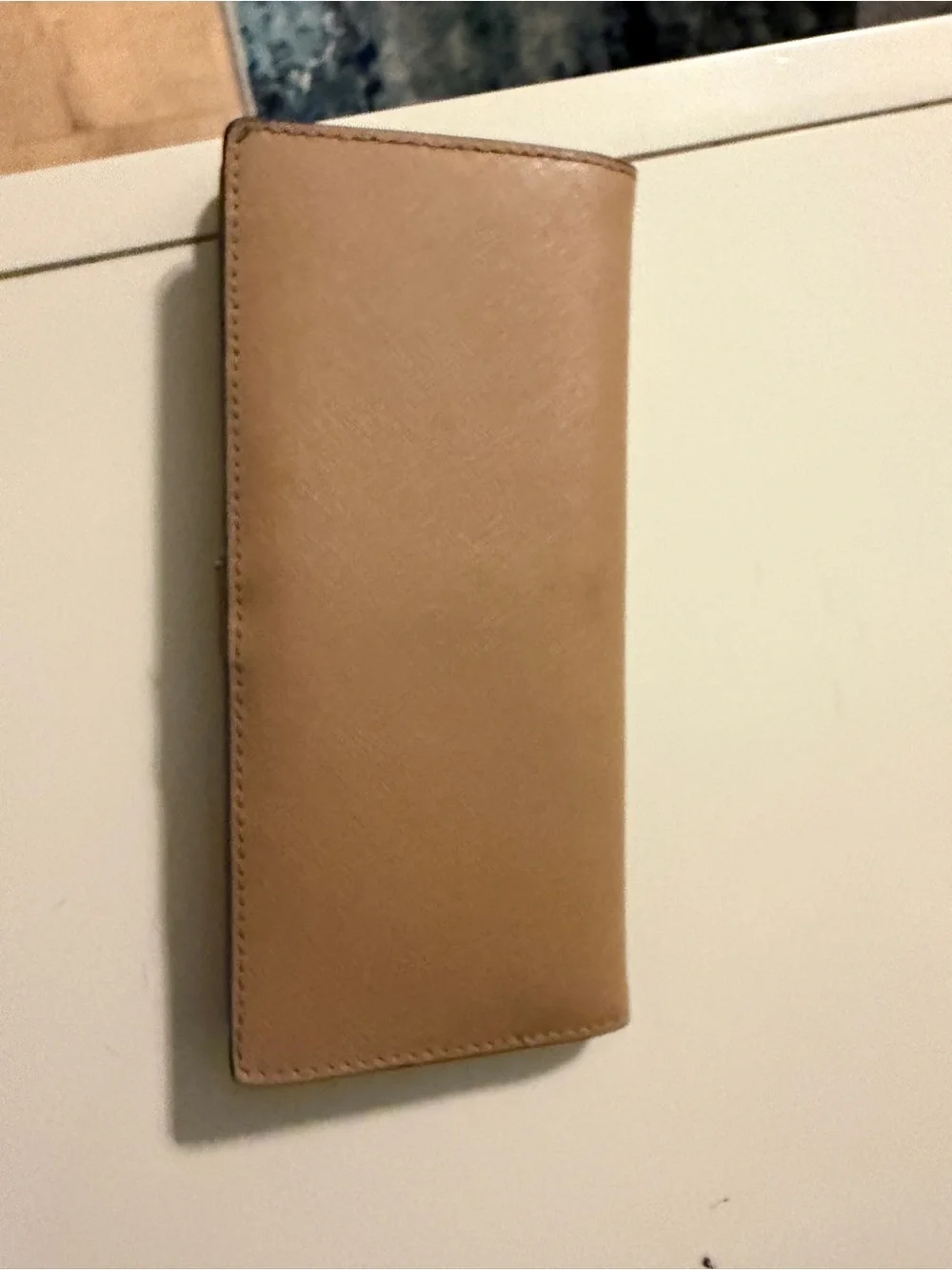 Michael Kors Beige Tan Saffiano Continental Wallet with Gold Logo